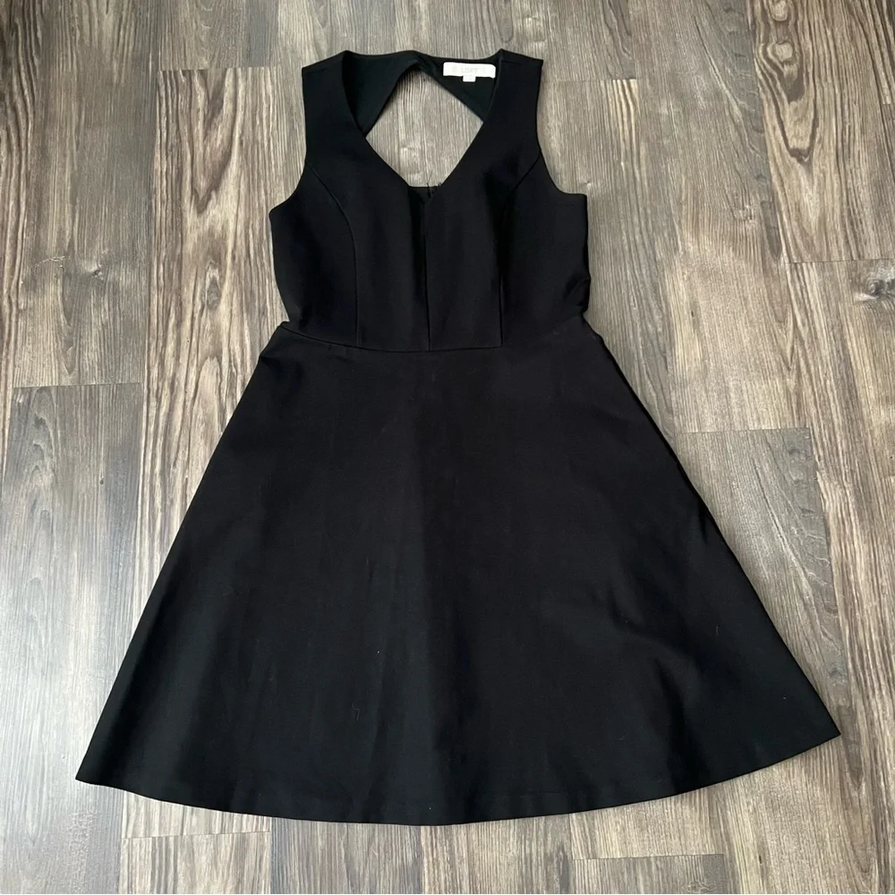 Ann Taylor LOFT Black A-Line Skater Dress with Pockets - Picture 2 of 12